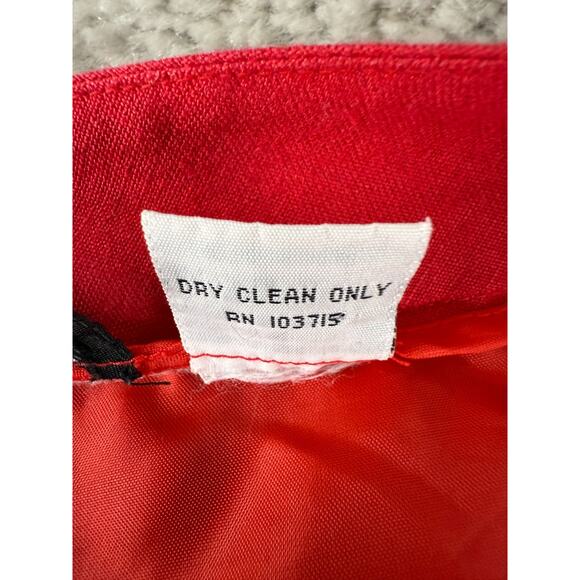 Larry Levine Sport Size 12 Cropped Linen Blend Flat Front Pants Red Zip - Picture 12 of 13